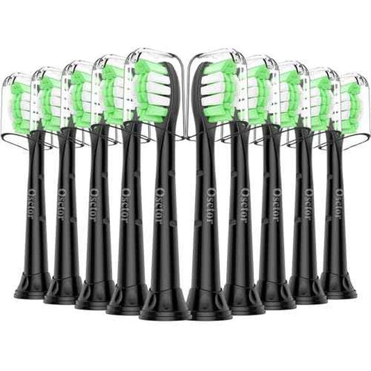 Fit for Sonicare Replacement Heads, Toothbrush Replacement Brush Heads Compatible with Philips Sonicare Click on Electric Toothbrush, 10 Pack, Black