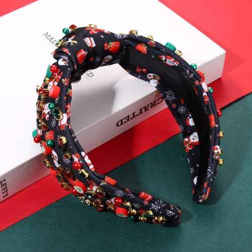 MOLOCH Christmas Headband for Women Christmas Tree Bow Snowflake Knotted Headband Jeweled Crystal Xmas Head Band Xmas Decorations Gifts