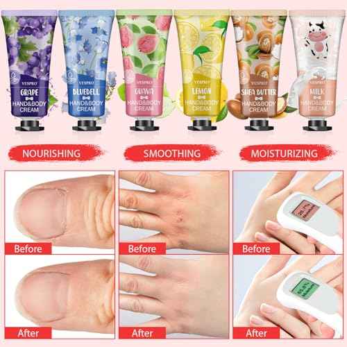 12 Pack Hand Cream Gift Set, Stocking Stuffers for Women, Bulk Hand Lotion Travel Size for Dry Cracked Hands, Mini Moisturizing Hand Lotion for Christmas Gifts, Thank You Gifts, Bridesmaid Gifts