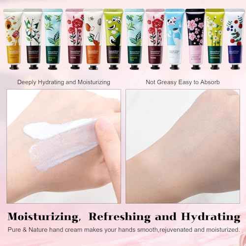 40Pack Hand Cream,Mini Hand Lotion for Dry Cracked Hands,Hand Cream Gift Set for Women,Moisturizing Hand Care Cream Stocking Stuffers Gift Set,Natural Plant Fragrance Hand Cream Travel Size