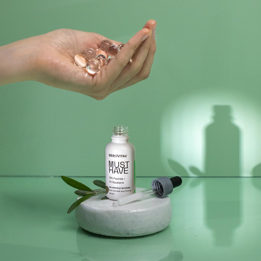 GEROVITAL MUST HAVE Anti-Wrinkle and Firming Face Serum with Collagen and Elastin, Aloe Vera Extract, Moisturizing Face Serum, 30 ml