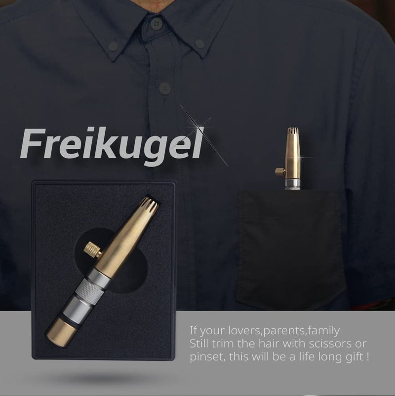 ROYAL [Made in Korea] Premium Nose Hair Trimmer for Men Freikugel, Manual, Battery-Free, Brass & Stainless Steel, Waterproof, Painless with a Patented Mechanism ET-32
