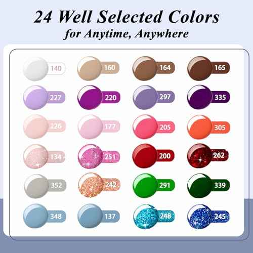 PHOENIXY Gel Nail Polish Kit with U V Light 48W, 44 Pcs 72 Effect Gel Nail Polish Set Base Glitter Top Coat Manicure Nail Tools Gifts for Women