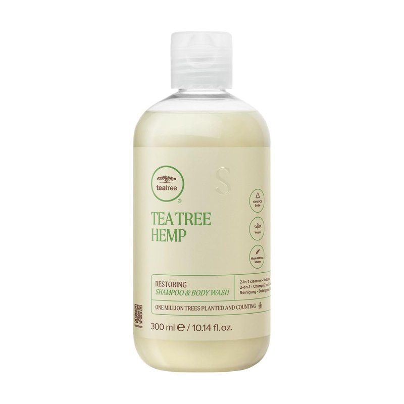 Tea Tree Hemp Restoring Shampoo & Body Wash, 2-in-1 Cleanser, For All Hair Types, 10.14 fl. oz.