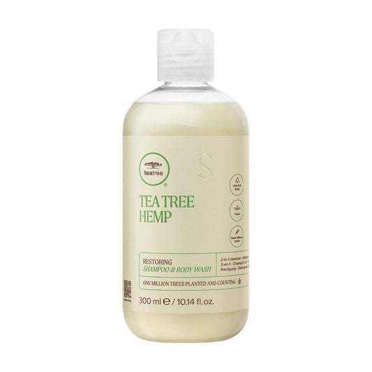Tea Tree Hemp Restoring Shampoo & Body Wash, 2-in-1 Cleanser, For All Hair Types, 10.14 fl. oz.
