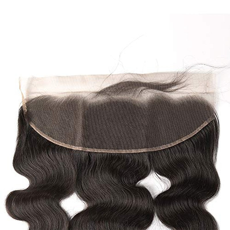 Body Wave Lace Frontal 13x4 Ear to Ear Lace Front Closure Brazilian Virgin Remy Human Hair with Baby Hair Body Wave Frontal Natural Black Color 16 inch