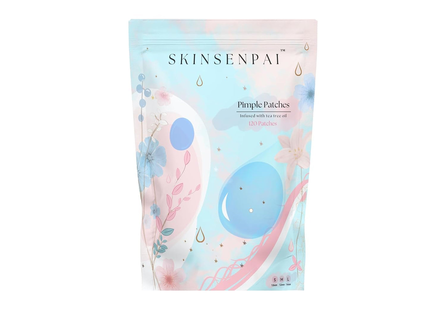 SKINSENPAI™ Pimple Patches – 120 Count Ultra-Thin & Transparent Hydrocolloid Stickers – Gentle Patches for Face and Skin Care – Spot Stickers for Day and Night Use