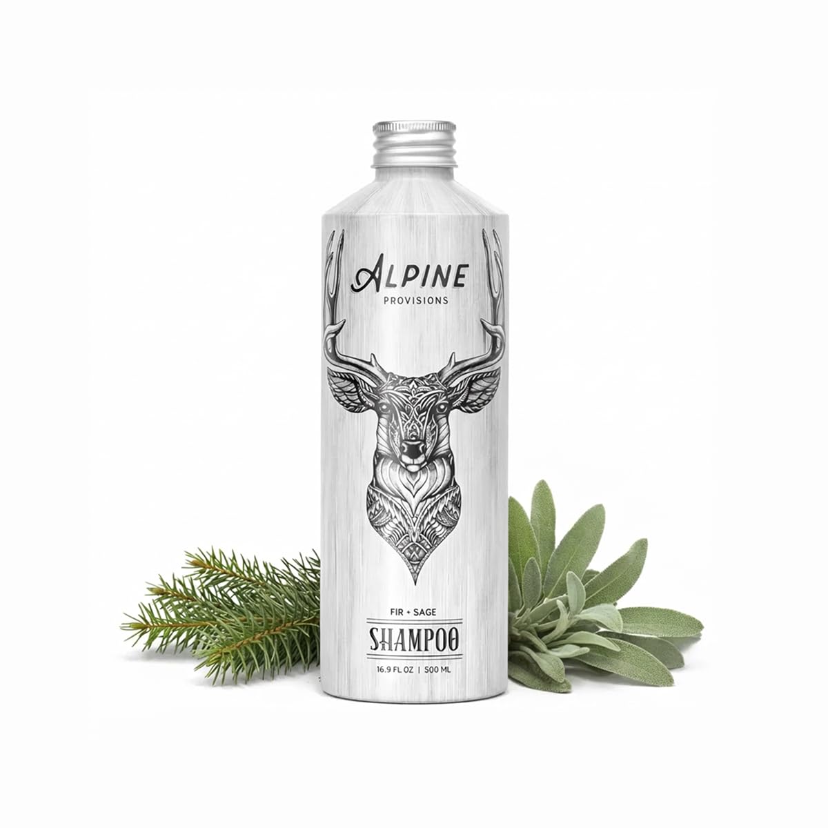 Natural Organic Shampoo with Fir & Sage - Plant-Based Hydrating Formula for Men & Women | 16.9 fl oz