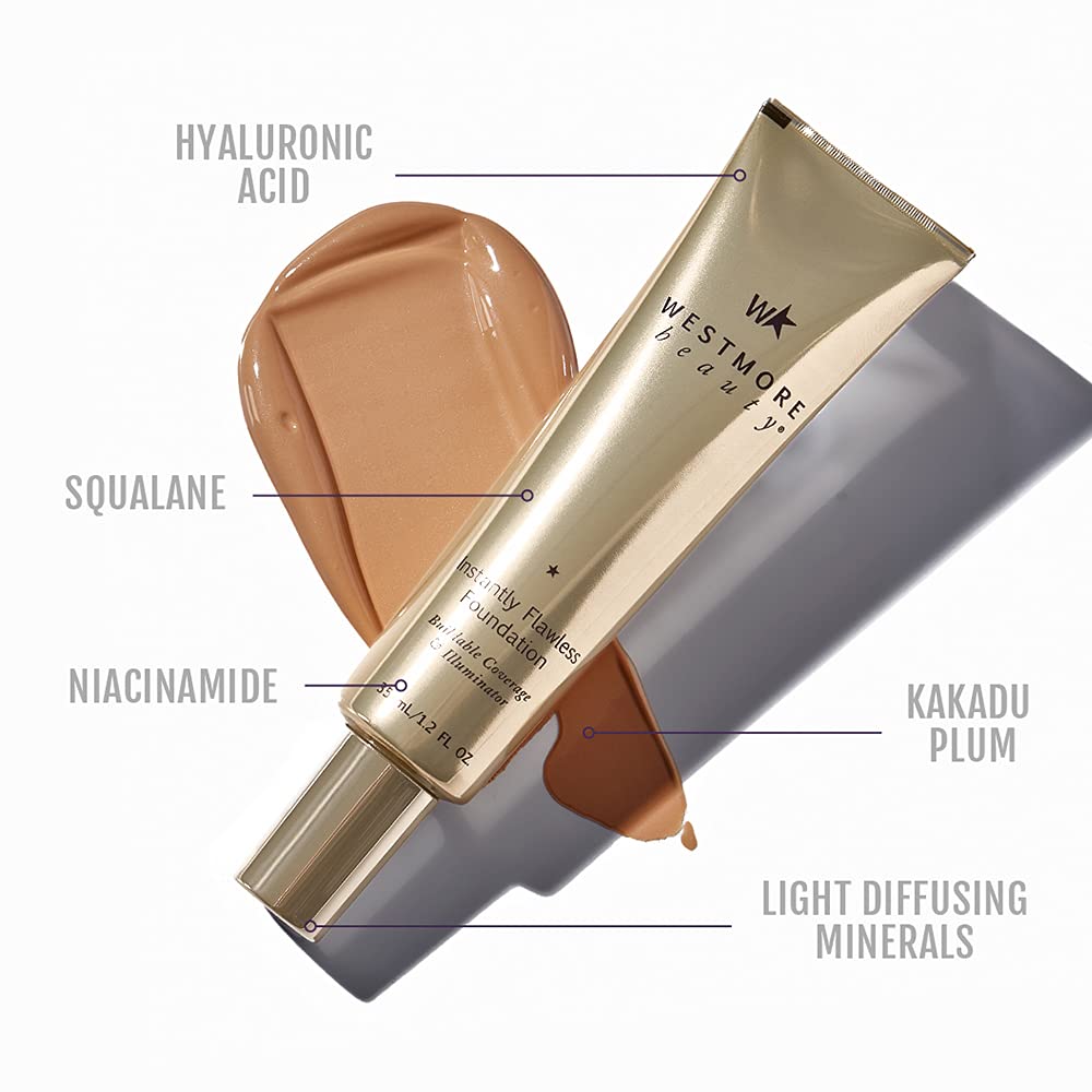 Westmore Beauty Instantly Flawless Foundation - Deep 1.2 oz - Foundation Full Coverage, Makeup Foundation, Liquid Foundation, Best Foundation, Light Foundation Foundation Makeup Full Coverage