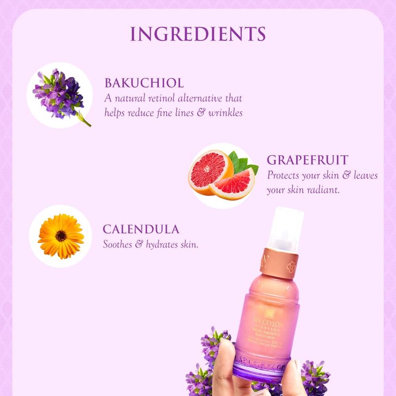 Bakuchiol Age Refining Facial Serum - Retinol Alternative with Hyaluronic Acid | Day & Night Use