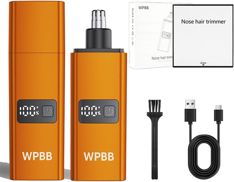 Nose Hair Trimmer - USB-C Rechargeable, Pain-Free & Low-Noise | Travel-Sized, Detachable Head