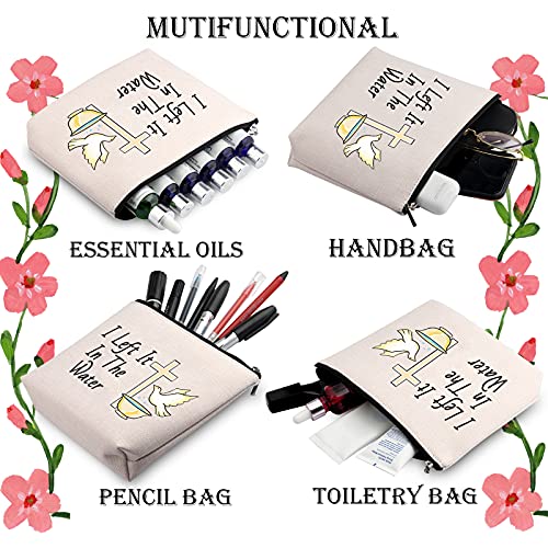 WCGXKO Adult Woman Baptism Gift Baptized I Left It In The Water Zipper Pouch Makeup Bag (I Left It In The Water)