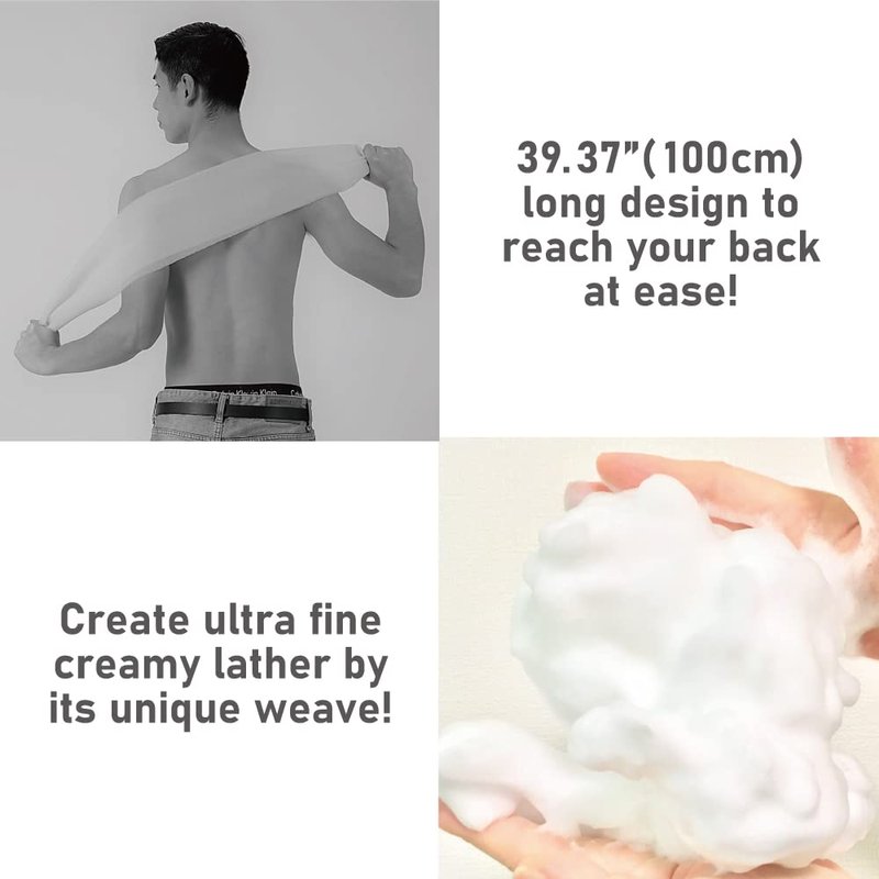 Extra Rough, Exfoliating Washcloth [Made in Japan] Exfoliating Towel Special Texture Makes Fluffy Foam Lather, Back Scrubber, Dead Skin Cell Remover [Loofah for Women and Men] (2pcs Set(Green, Pink))