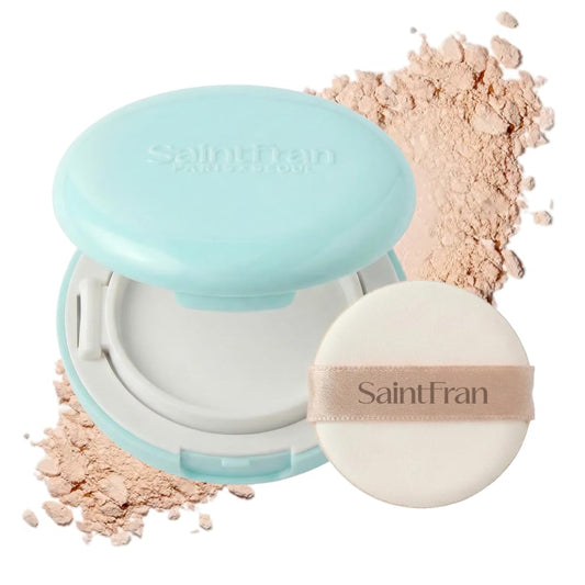 SaintFran Paris X Seoul SKIN FINISH POWDER 0.21 oz. Weightless Breathable Powder, Seamless Pore Blurring finish and texture correction, Superior pore minimizing for All Day Oil Control, K-Beauty
