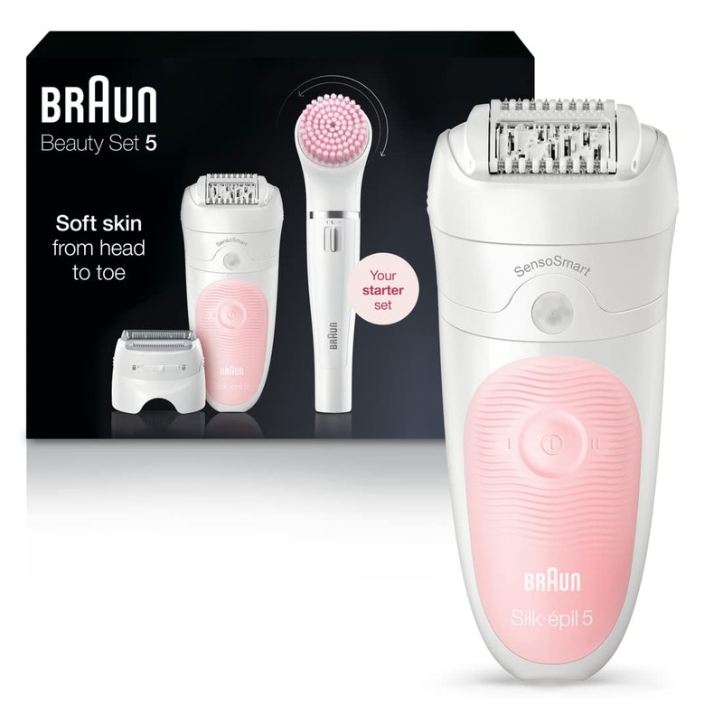 Braun Epilator SE5-895 | Women's Hair Removal Device with Shaver & Exfoliator Brush - Waterproof & Cordless