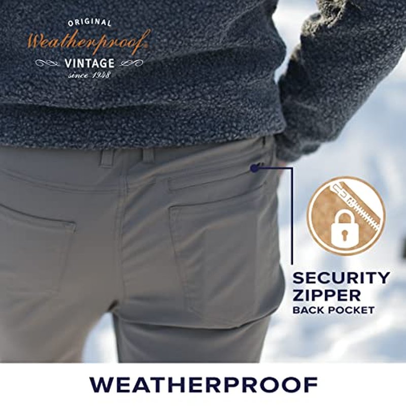 Weatherproof Vintage Hiking Pants - Men Straight Slim Fit Chino Mens Travel Pant, Lightweight Stretch Casual Pants for Men