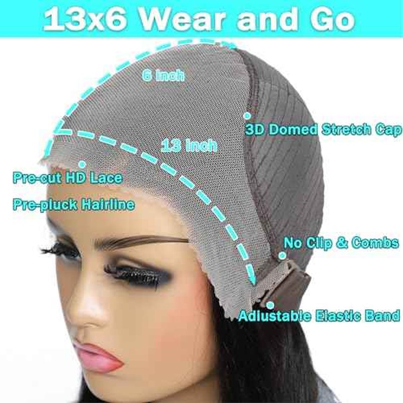 13x6 Glueless Wigs Human Hair Pre Plucked Pre Cut 28 Inch Wear and Go Glueless Wig 10A HD Body Wave Lace Front Wigs Human Hair Pre Plucked 180 Density Wigs for Women No Glue 3 Seconds for Beginners