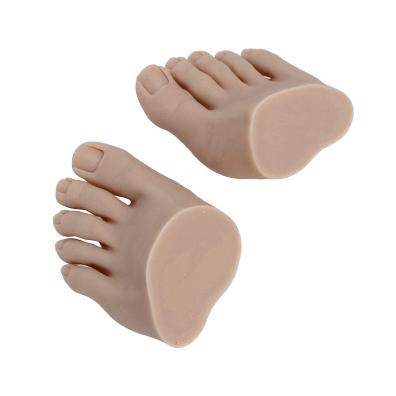 1 Pair Silicone Fake Foot Model for Nail Art and Practice - Realistic Half Foot Display for Beginners - Washable, Reusable Pedicure Tools
