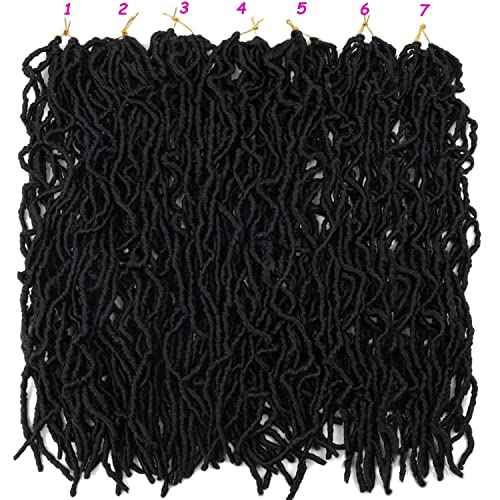 7 Packs 24 Inch Soft Locs Crochet Hair Pre Looped Faux Locs Crochet Braids for Butterfly Locs Dreadlocs Synthetic Hair For Black Women (1B, 24 Inch (Pack of 7))