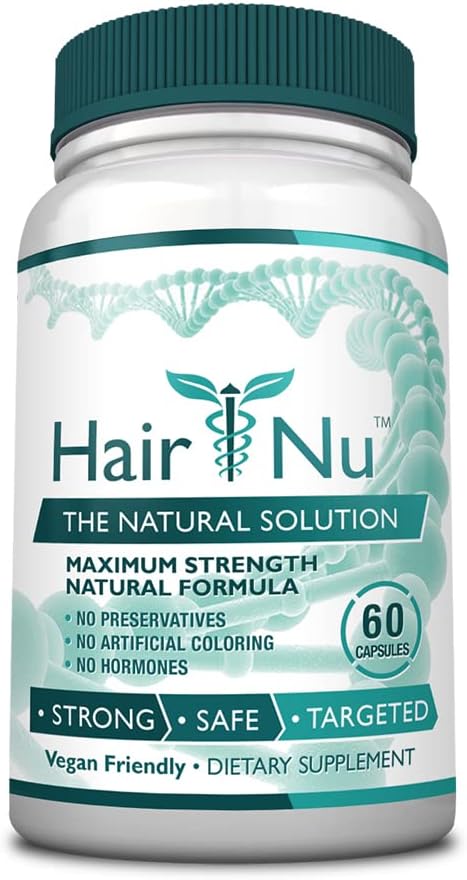 Natural Hair Growth Solution - Dietary Supplement for Thicker Hair | 60 Capsules