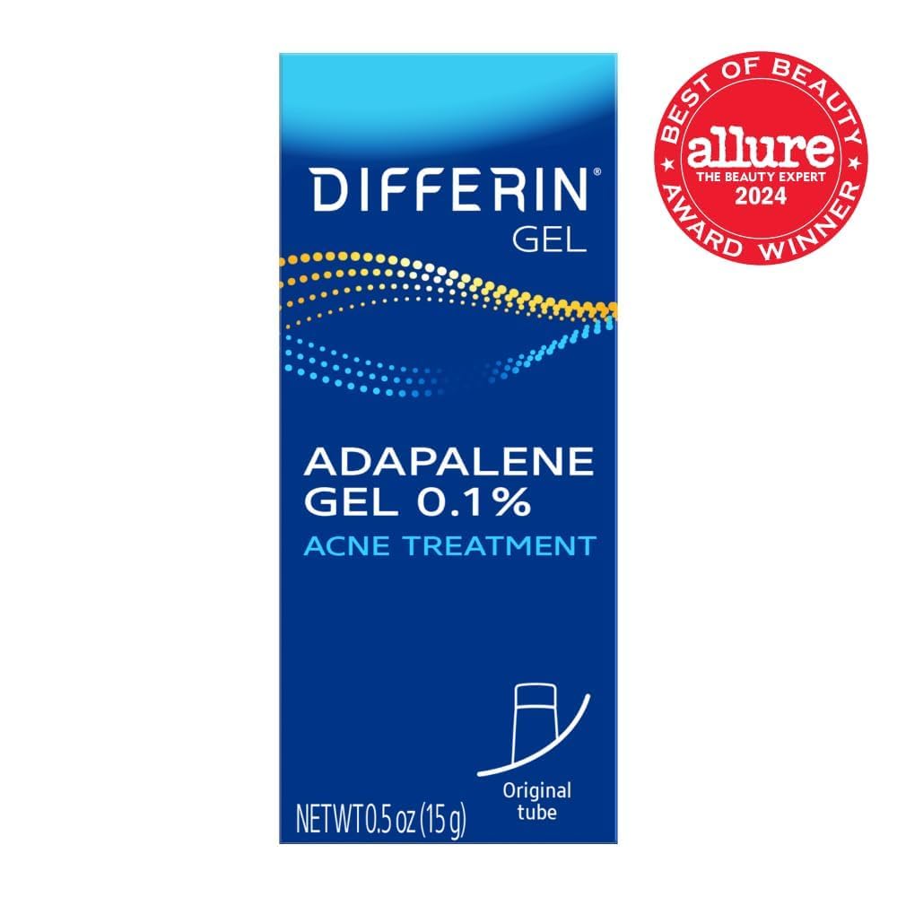 Differin Acne Treatment Gel - 0.1% Adapalene Retinoid for Acne Prone Skin | 15g Tube