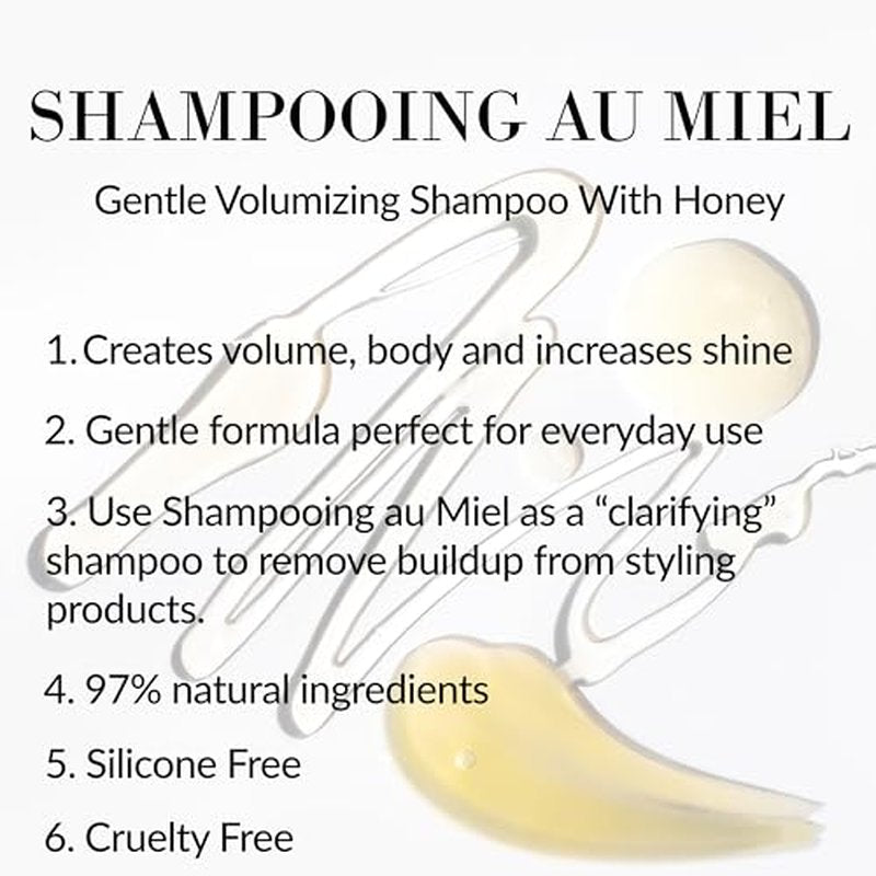 Leonor Greyl Gentle Volumizing Honey Shampoo - Shampooing Au Miel 97% Natural Ingredients, Lavender Honey, French Rose Extracts Build Volume, Flexibility & Shine. 4 fl Oz. Made In France.
