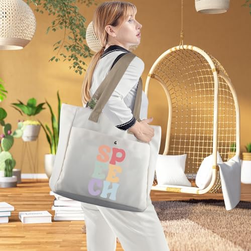WCGXKO Speech Therapist Gift SPPECH Tote Bag For SLP Speech Therapy Student SLP Graduation Gift
