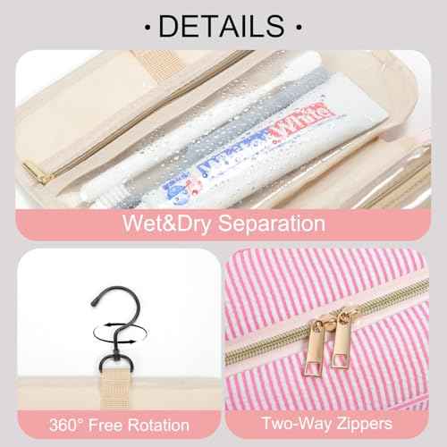 TOPEAST Travel Hanging Toiletry Bag Initial Makeup Bag for Women Teen Girls - Birthday Gifts for Women Teen Girls, Gifts for Daughter Sister Friends Mom Her - Letter A, Blue