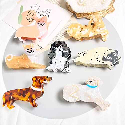 Dachshund Dog Hair Clips,Small Claw Clips for Girls,Acetate Hair Clips for Women,S10