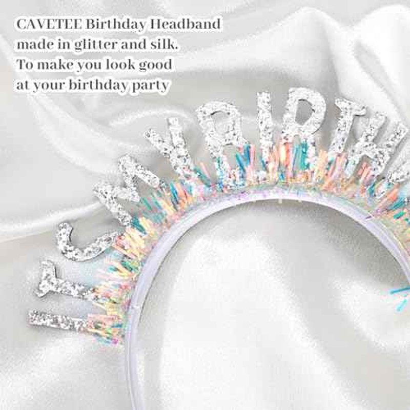 CAVETEE Birthday Crown for Women, Girls Birthday Crown, IT's MY BIRTHDAY Headband - Silver