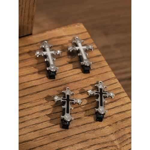 HAQUIL 4PCS Cross Hairpins, Goth Gothic Hairclips, Punk Hair Clips, Hair Barrettes, Jewelry Charm Accessories for Women and Girls