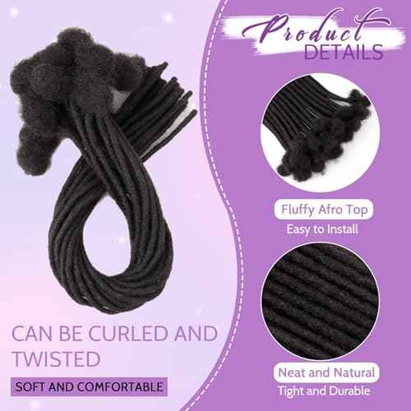 Loc Extensions Human Hair 0.4cm&0.6 cm&0.8cm width 4-18inch 10, 20, 40, 100 strands 100% Human Hair Locs Extensions for Men Women Natural Dreadlocks Can Be Dyed Bleached Curled 0.4cm 14inch 70Strands