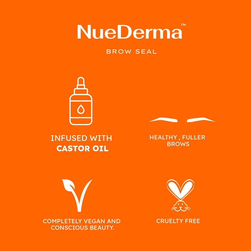 Brow Seal with Castor Oil - Waterproof Clear Eyebrow Gel for Feathered & Fluffy Brows | 1 OZ