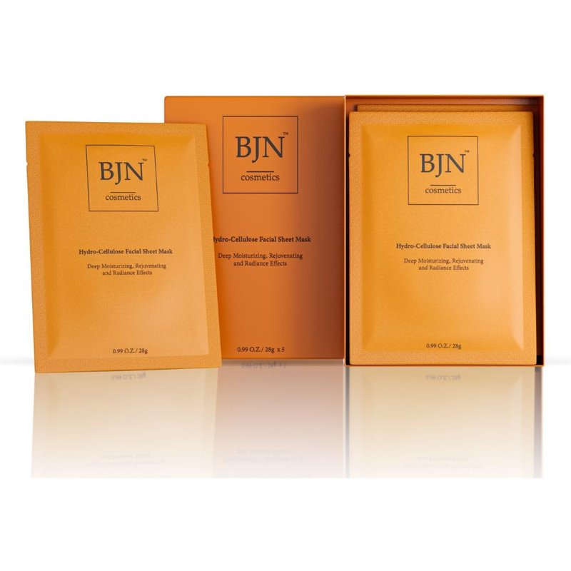 Hydro Cellulose Facial Sheet Masks - 5 Pack of Natural Ingredients for Deep Hydration & Radiance