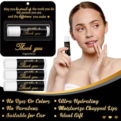 30 Pack Christmas Employee Appreciation Gift Lip Balms Bulk Staff Teacher Team Volunteer Thank You Gift Thanksgiving Christmas Appreciation Party Favor for Women Men(Cool,Black Gold)