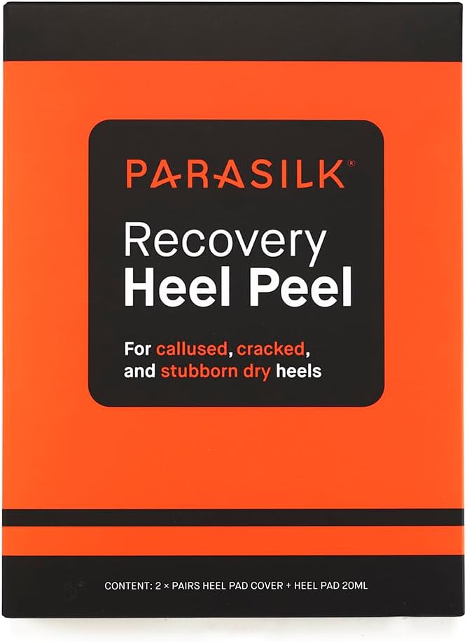 Parasilk Exfoliating Foot Peel – 2 Pairs of Gel Heel Pads & Sock Covers | Repair Dry, Cracked Heels