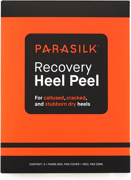 Parasilk Exfoliating Foot Peel – 2 Pairs of Gel Heel Pads & Sock Covers | Repair Dry, Cracked Heels