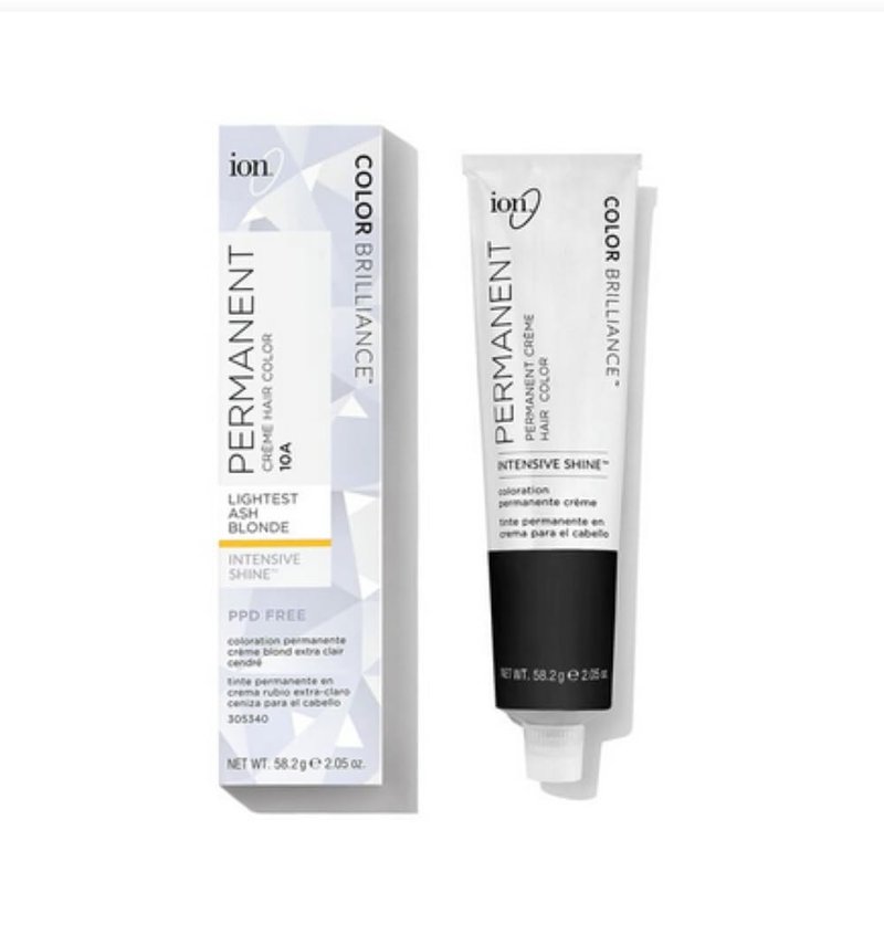 ion Inspired By Nature Permanent Hair Color, made from 100% naturallyderived polymers, cruelty free, vegan, PPD free, recyclable packaging, 2.05 oz