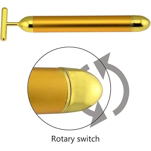 Angel Kiss Beauty Bar Energy Face Massager - 24k Golden T-Shape Pulse Electric Vibration Facial Self Skin Care Tool - Birthday Valentines Day Christmas Gifts for Her, Mom