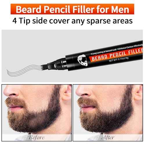 Beard Shaper for Men Beard Shaping Tools - Beard Straightener, Beard Template Guide, Professional Straight Edge Razor, Edge Blade, Barber Pencil, Beard Comb, Scissor, Gifts for Men Boyfriend Husband