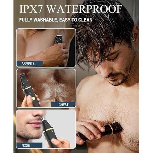 AREYZIN Body Hair Trimmer Men: Manscape 3 in 1 Electric Razor, Hair Trimmer for Body Groomer,Beard, Nose/Ear Hair,USB-C Replaceable Dock Ceramic Blade Heads,Christmas Gifts for Men