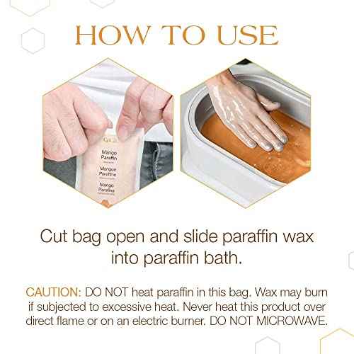GiGi Paraffin Wax Refill with Mango & Shea Butter ? Ultra-Hydrating Hand & Feet Treatment, Compatible with Paraffin Bath & Machine, 16 oz