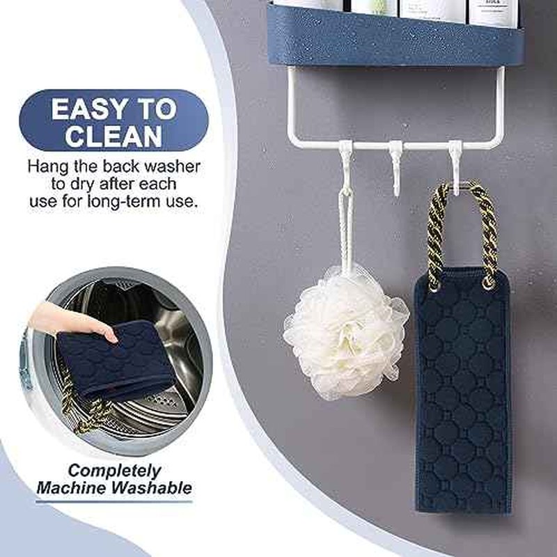 Exfoliating Back Scrubber with Handles, 39 Inch Double-Sided Back Exfoliator Body Scrub Towel, Exfoliating Washcloth Bath Tool for Use in Shower, Back Washer to Deep Clean Your Skin for Men & Women