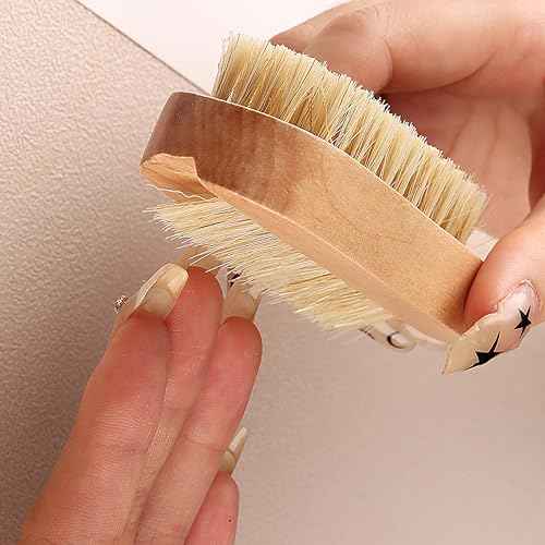Nail Brush For Cleaning Fingernails, 2Pcs Bamboo Brush For Nail Scrubber, Flexible Bristle Finger Nail Brush To Clean Under Nails Dirt, Nail Scrub Brush Toenail Brush For Kids And Women (2pcs brush)
