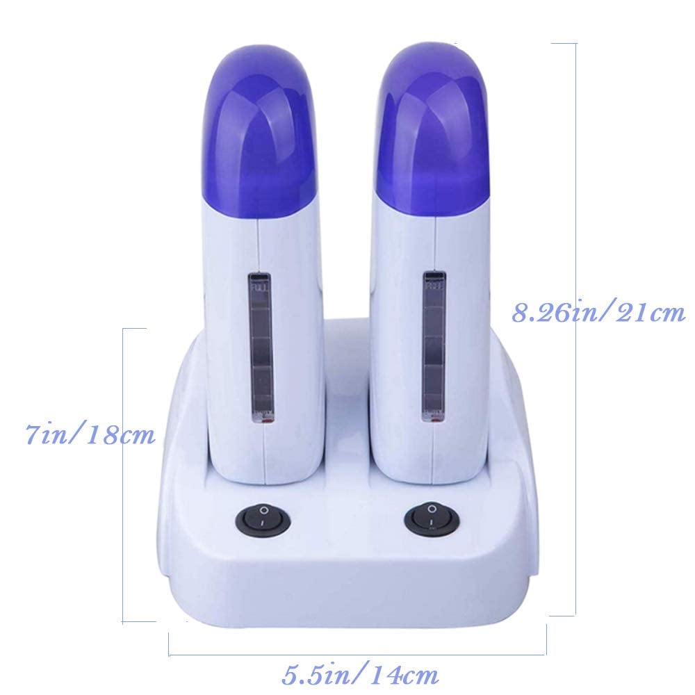 Nynelly Wax Warmer Kit for Hair Removal, Double Depilatory Wax Heater with Heater Base for Hair leg, Armpit, Bikini