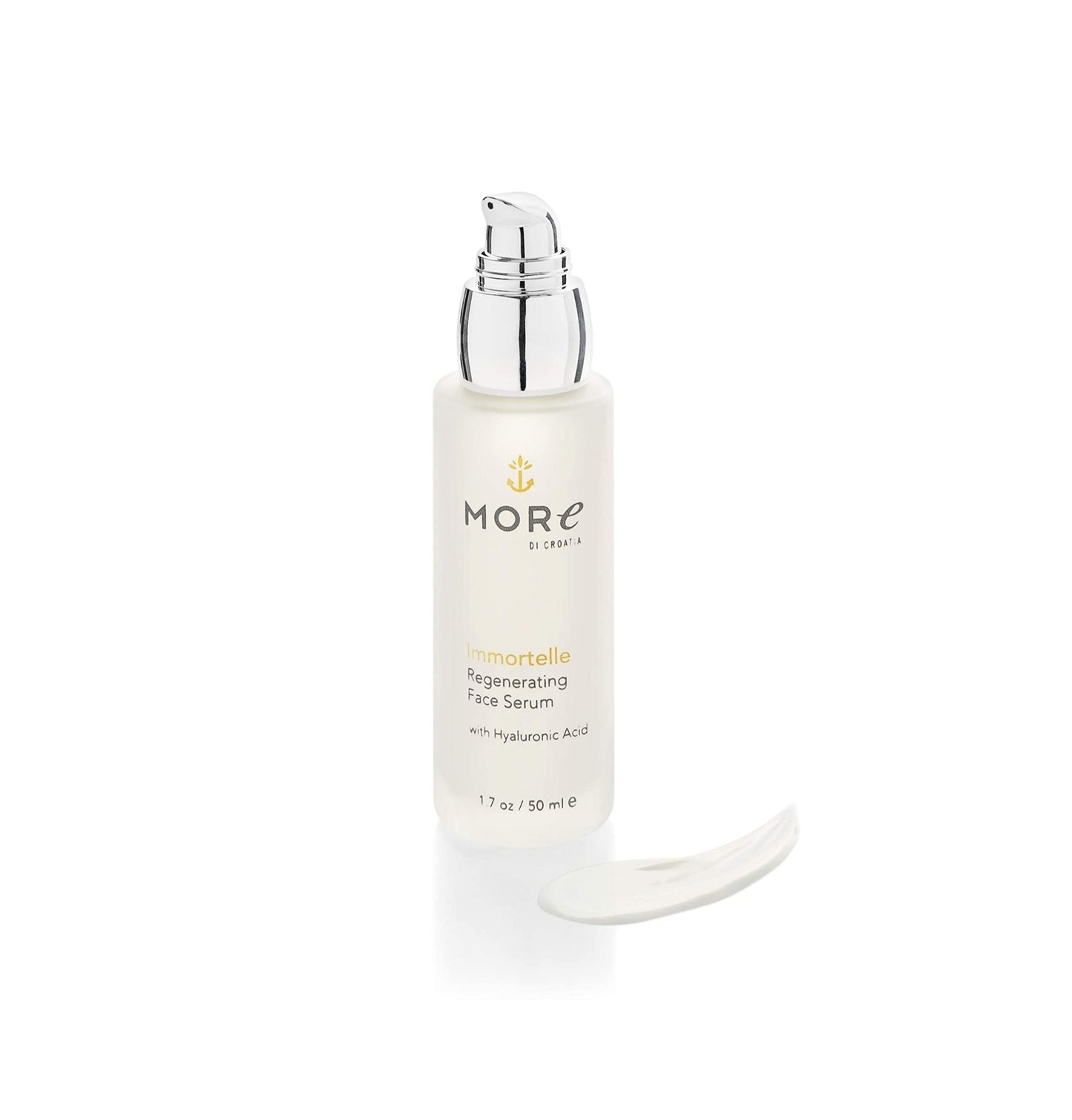 MORe di Croatia - Dubrovnik Gold Face Serum with Hyaluronic Acid & Immortelle - Regenerating, Anti Aging Moisturizer - Pure, Natural, Paraben Free (1.7 oz. / 50 ml.)