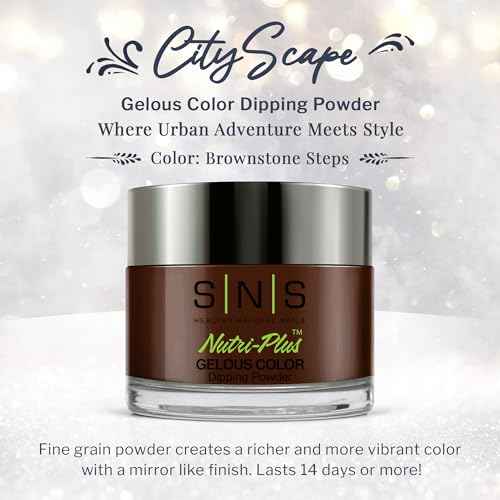 SNS Nail Dip Powder, Gelous Color Dipping Powder - Brownstone Steps (Brown, Cream) - Long-Lasting Dip Nail Color Lasts 14 Days - Low-Odor & No UV Lamp Required - 1 OZ