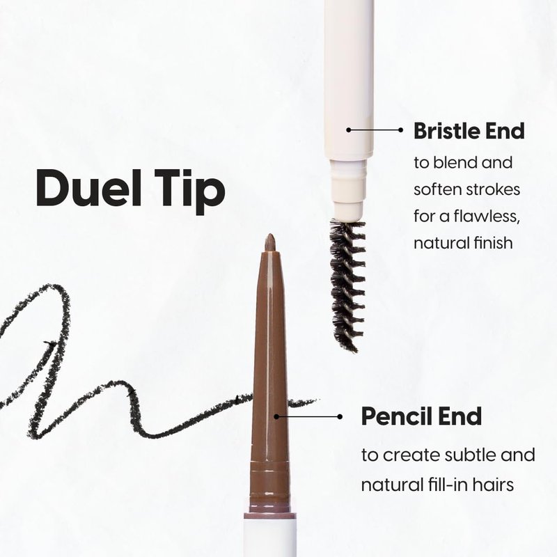 Kara Beauty Essentials Micro Brow Pencil Infused with Castor Oil - Long-Wearing, Retractable Eyebrow Pencil with Fine Tip and Spoolie Brush for Fuller Brows. Perfect Eyebrow Makeup for Women (Taupe)