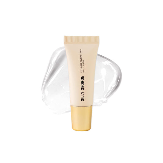 Silly George Lip Gloss Revival - Glossy Hydrating Shine with Peptides, Shea Butter, & Moisturizing Argan, Macadamia, Babassu Oil for Dry Lips, Clean Beauty Products, Veil, Travel Size 5ml Tube