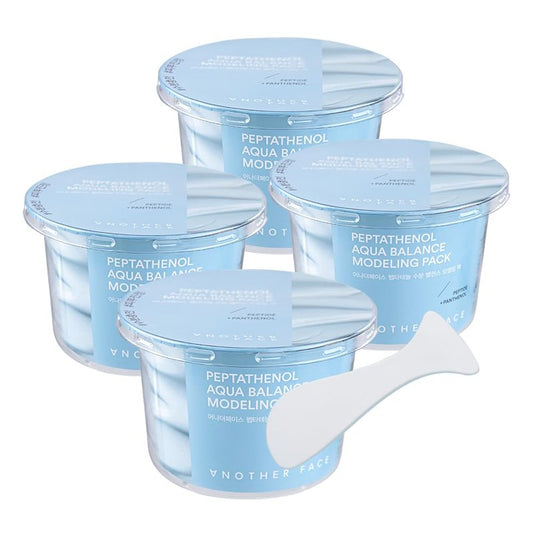 ANOTHERFACE PEPTATHENOL™ Aqua Balance Modeling Pack, Deep Hydrating & Cooling Jelly Mask, Intensive Calming & Soothing, Smooth Skin Texture, Home Spa Kit, Korean Skin Care, 4 cups in 1 Pack, Vegan